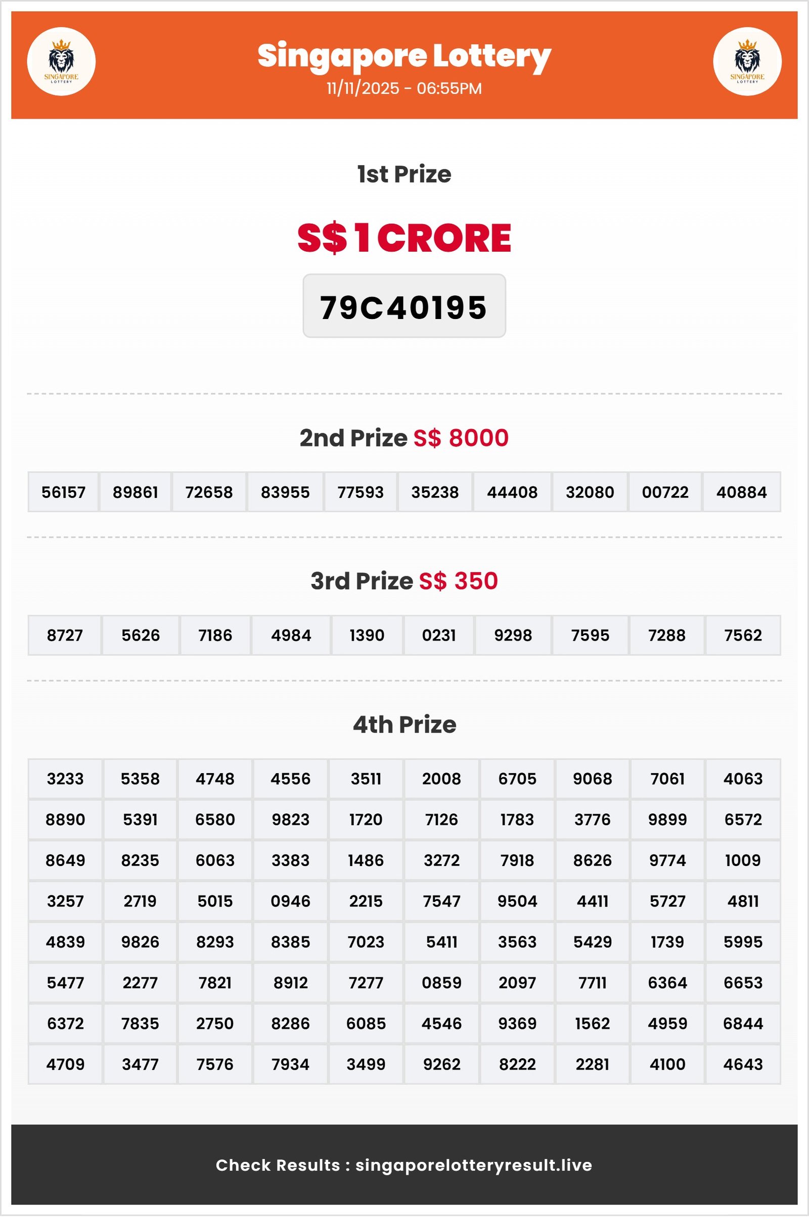 Thumbnail for  11/11/2025 Result | 06:55 PM